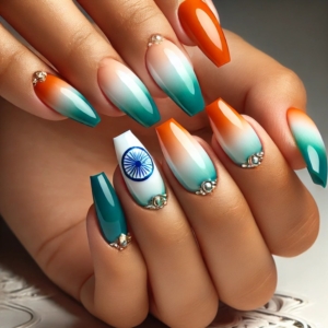 Tricolor Ombre Nails